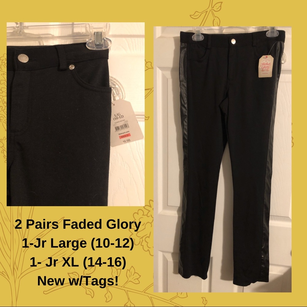Set of Faded Glory Black Jeans , 1L, 1XL